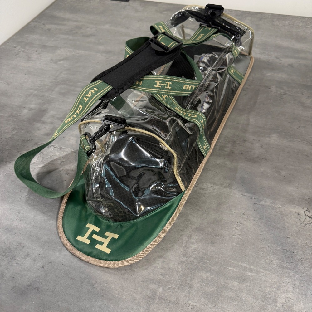 Hat Club Hat Carrier Duffle Bag Unisex OS Clear Green PVC Cap Storage Travel